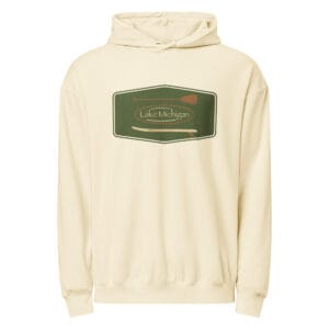 Lake Michigan Vintage Paddle & Board Garment-dyed Lightweight Hoodie