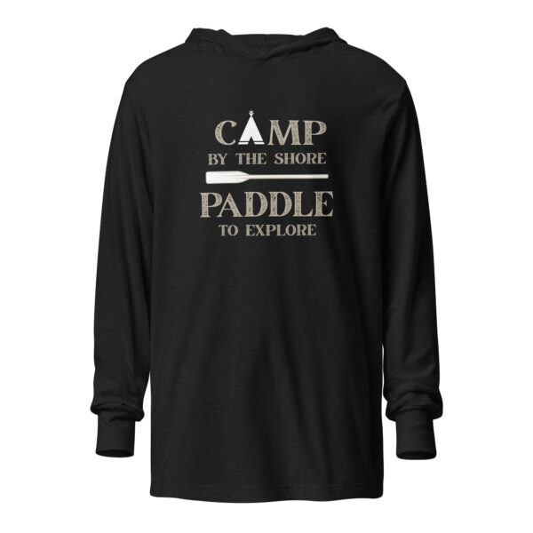 Camp by the Shore-Paddle to Explore Hooded Long-Sleeve Tee - Image 2