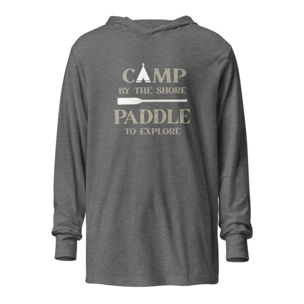 Camp by the Shore-Paddle to Explore Hooded Long-Sleeve Tee - Image 4