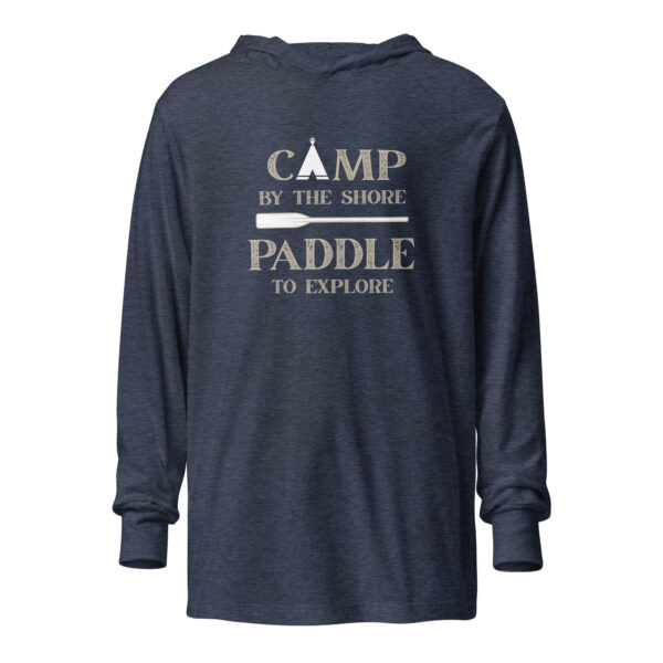 Camp by the Shore-Paddle to Explore Hooded Long-Sleeve Tee - Image 3