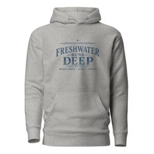Freshwater Runs Deep Hoodie - Navy Graphic
