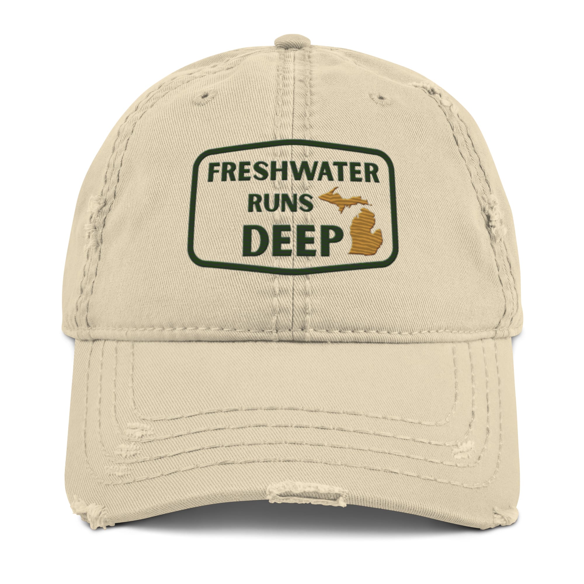 Freshwater Runs Deep Distressed Dad Hat