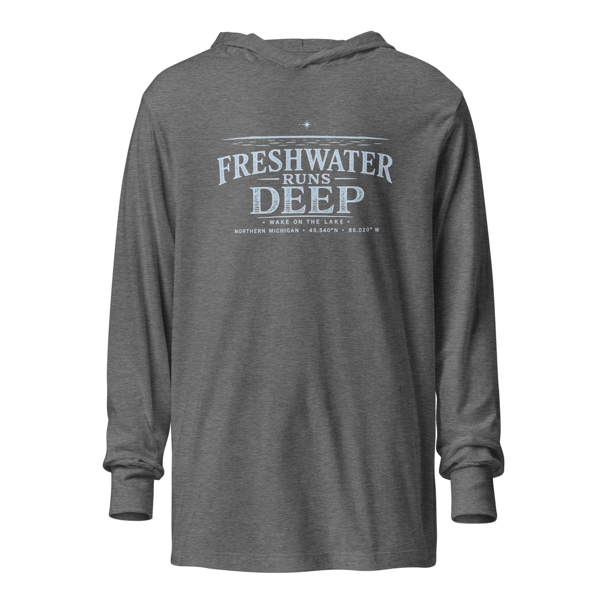 Freshwater Runs Deep Hooded Long Sleeve Tee - Image 3