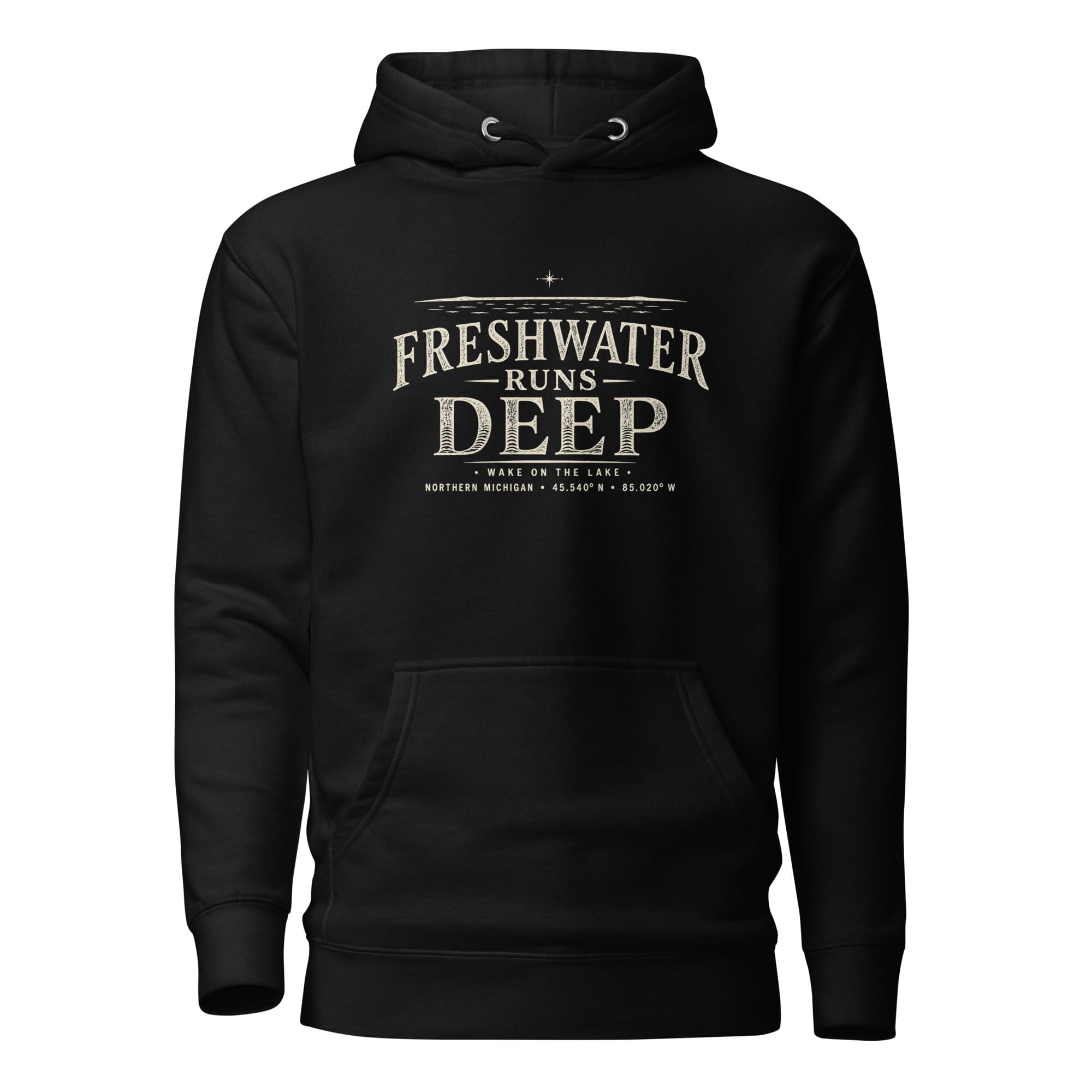 Freshwater Runs Deep Hoodie - Cream Graphic - Image 2
