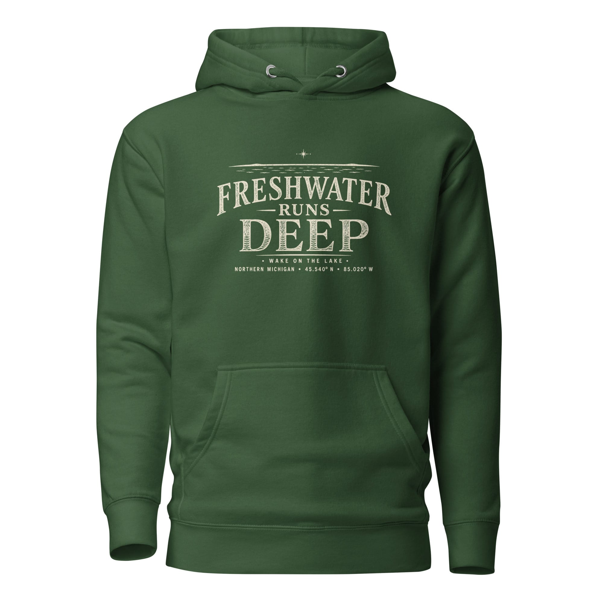 Freshwater Runs Deep Hoodie - Cream Graphic - Image 4