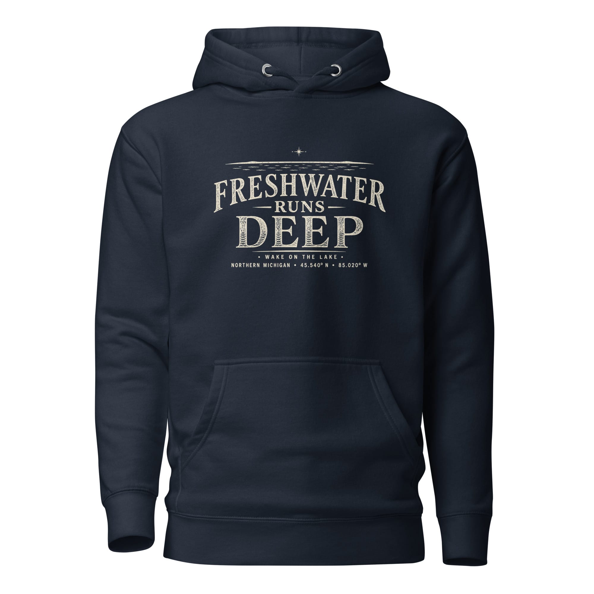 Freshwater Runs Deep Hoodie - Cream Graphic