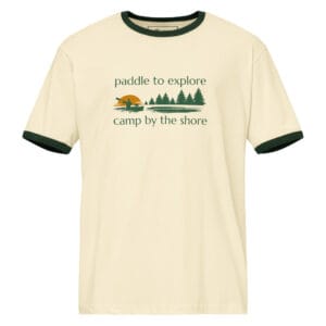 Paddle to Explore Camp by the Shore Vintage Ringer Tee