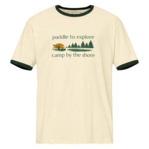 Paddle to Explore Camp by the Shore Vintage Ringer Tee