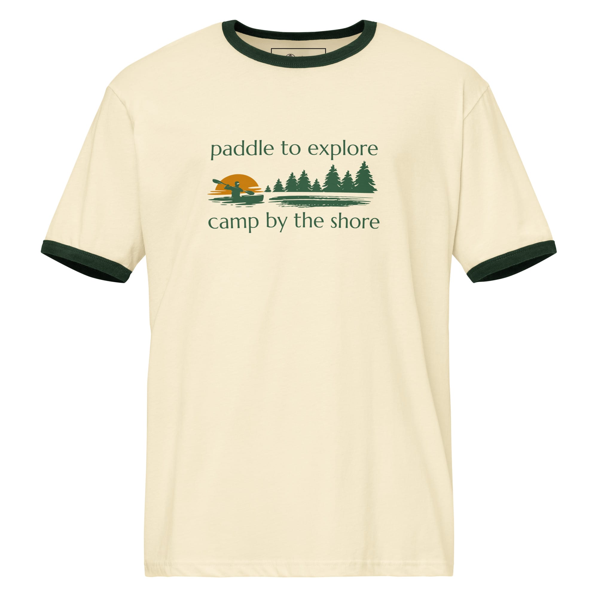 Paddle to Explore Camp by the Shore Vintage Ringer Tee