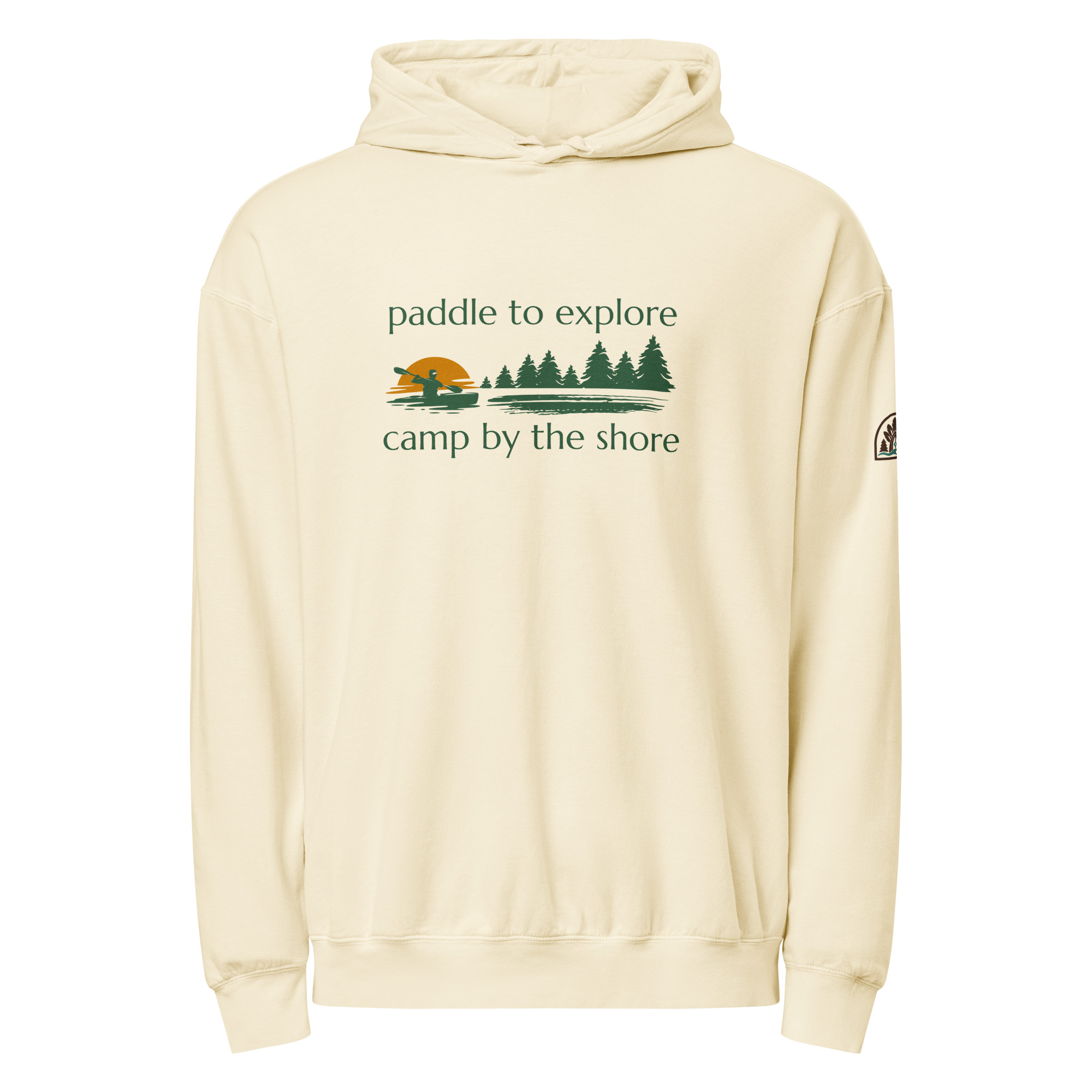 Paddle to Explore, Camp by the Shore Lightweight Hoodie