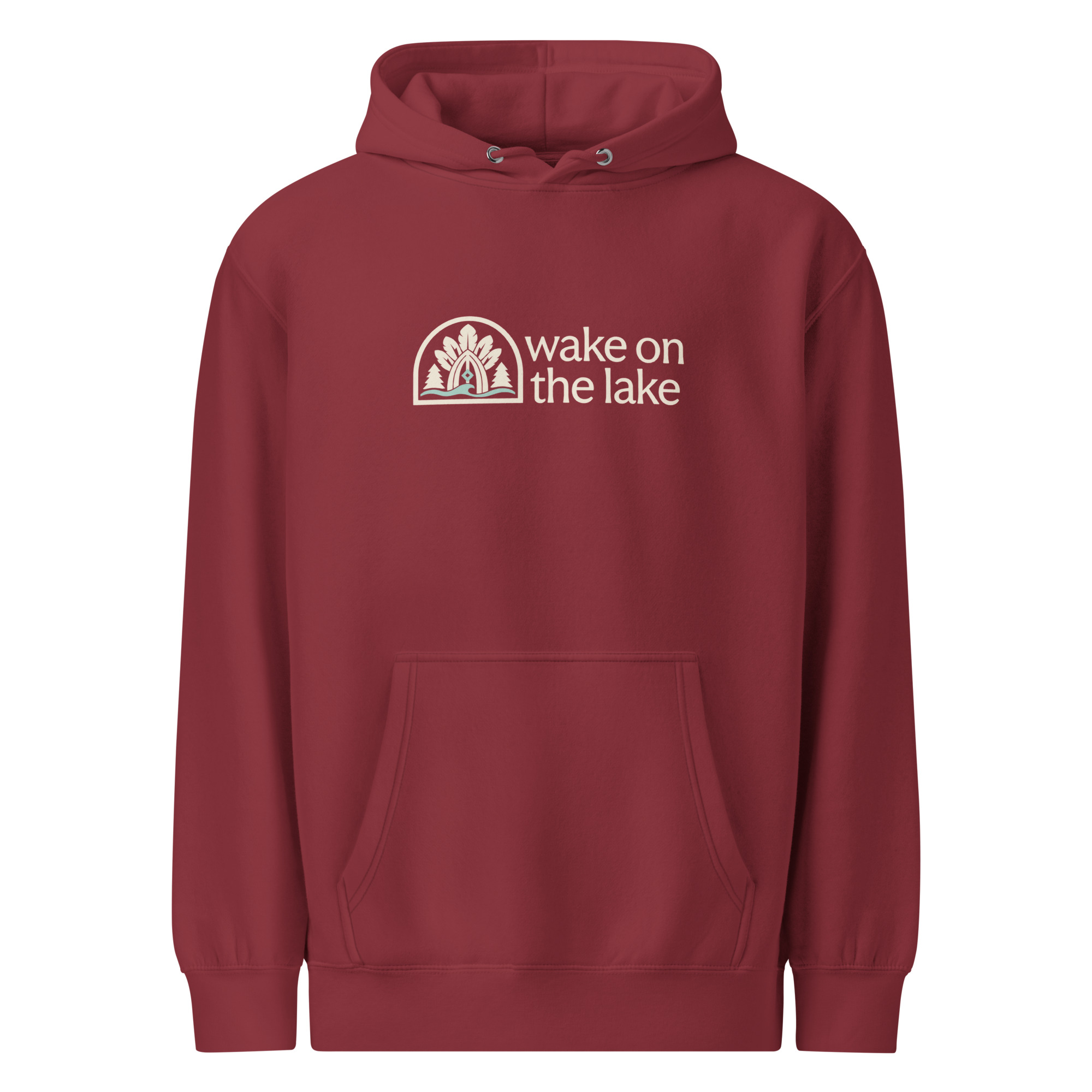 Signature Logo Midweight Hoodie – Ivory & Teal