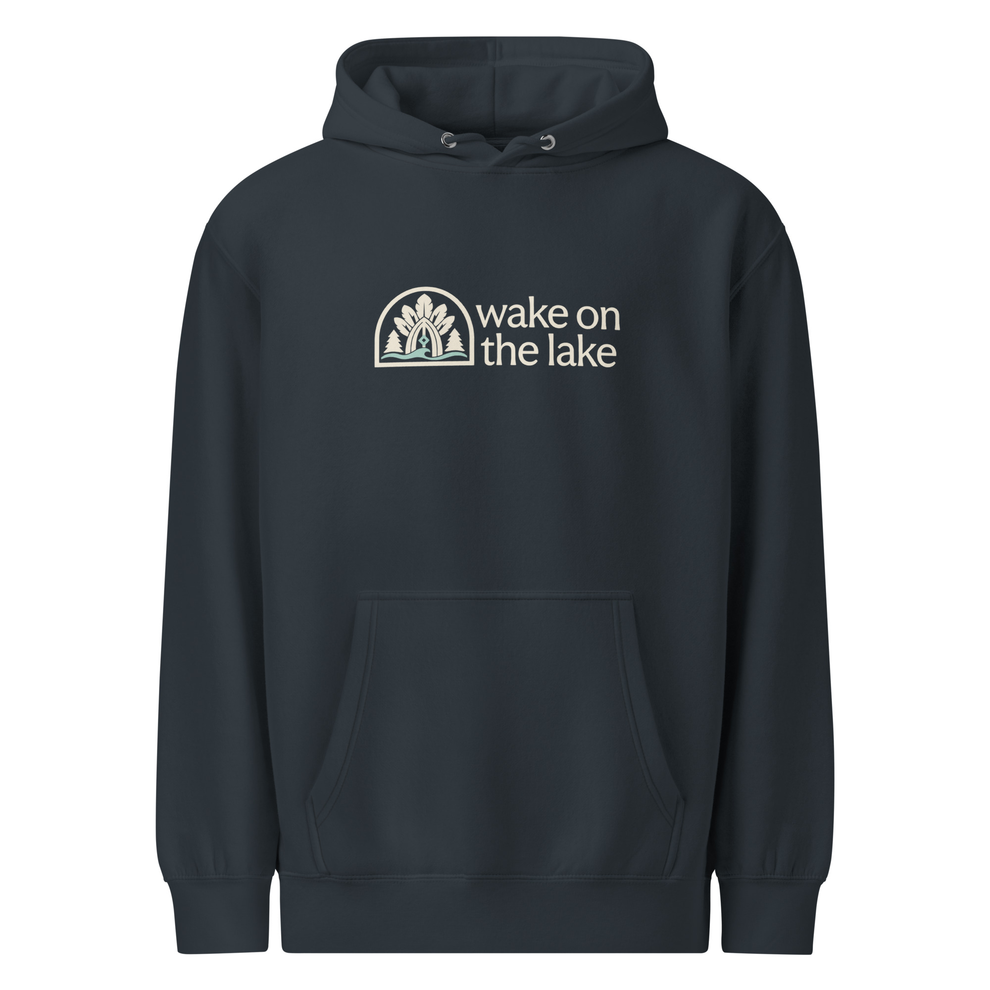 Signature Logo Midweight Hoodie – Ivory & Teal - Image 2