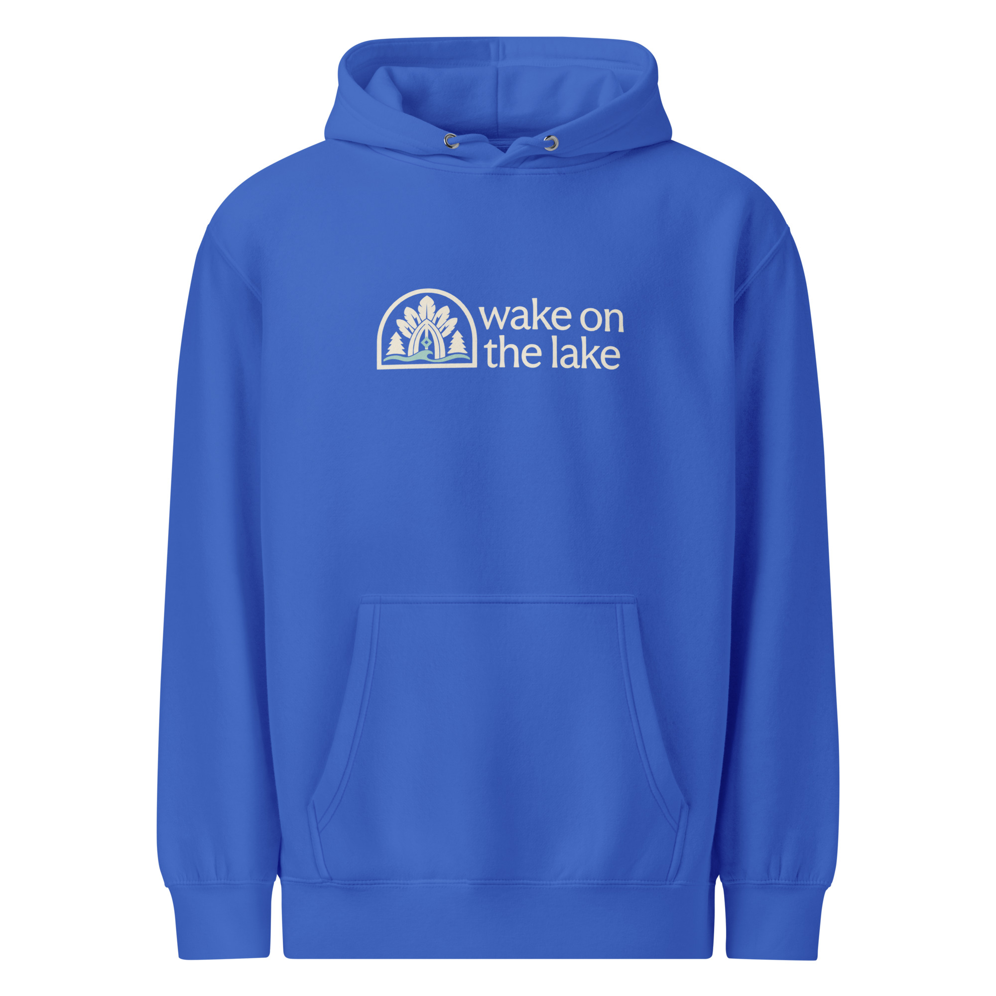 Signature Logo Midweight Hoodie – Ivory & Teal - Image 4