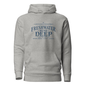 Freshwater Runs Deep Hoodie - Navy Graphic